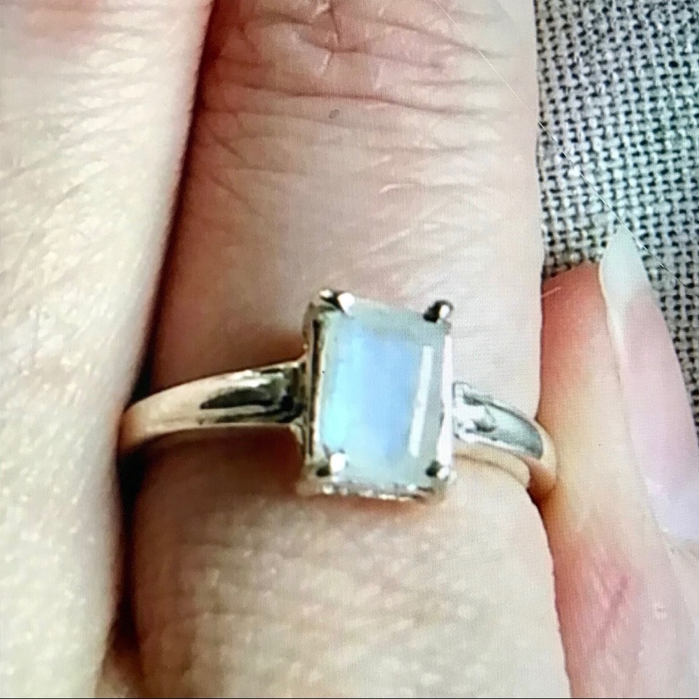 Rainbow moonstone ring